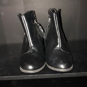Forever 21 black studded booties
